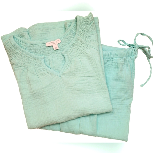 Charter Club Women's Cotton Gauze Cropped Pajama Set- Size Small - NWT - Picture 2 of 2